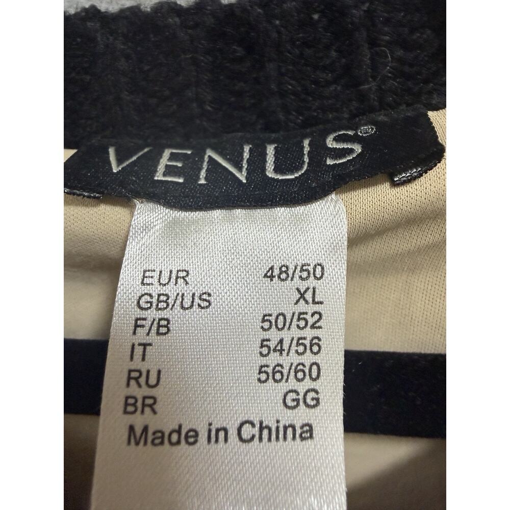 VENUS XL Sweater Dress Black Gold Ivory Sequin Open Knit Long Sleeve Midi - Picture 4 of 7